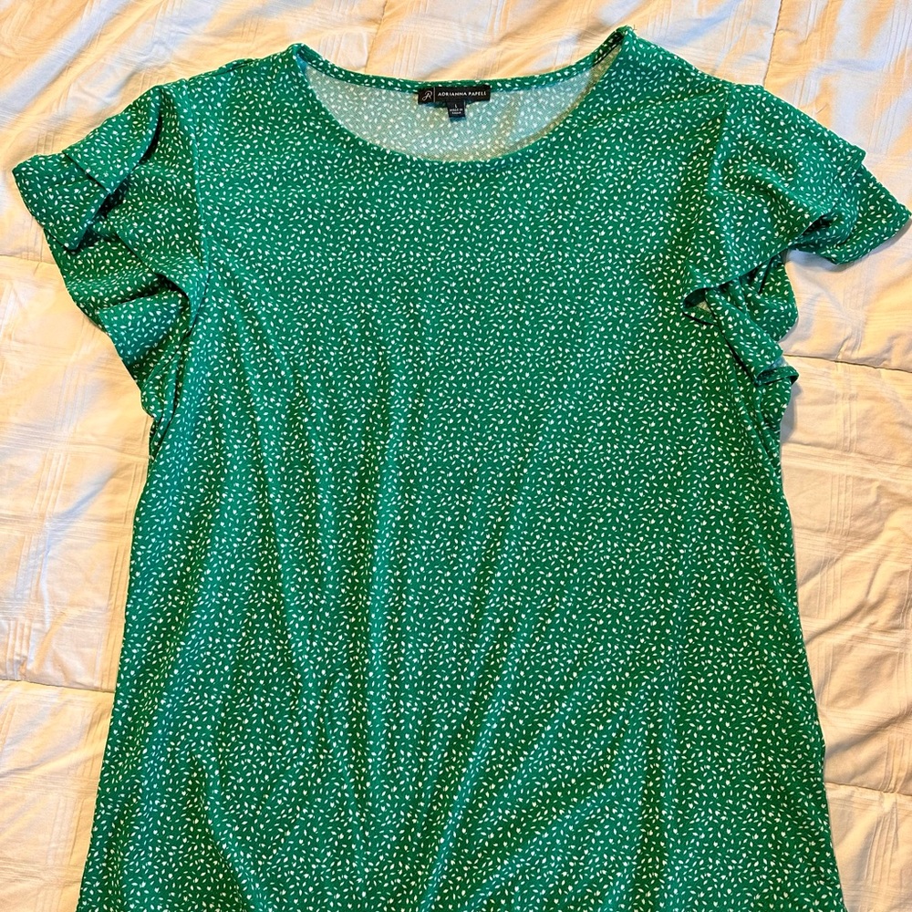 Adrianna papell green short sleeve blouse